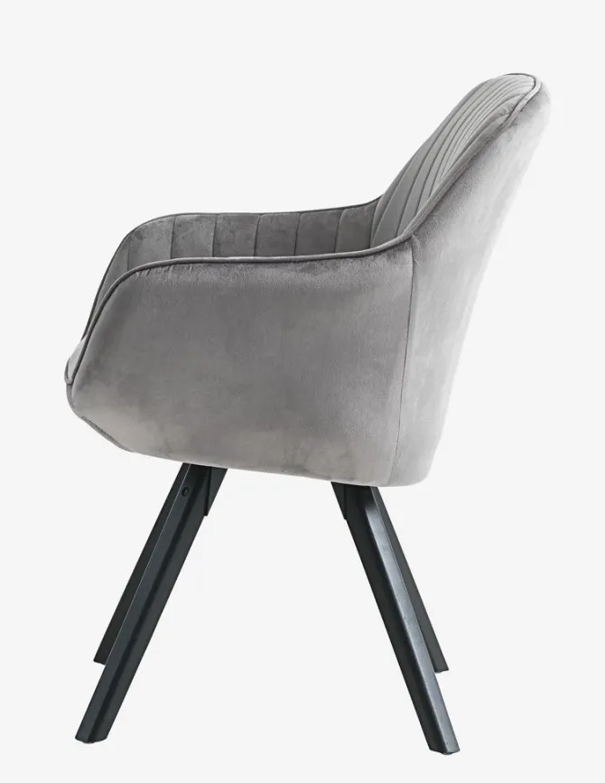 Lænestol ONSEVIG velour grå/sort