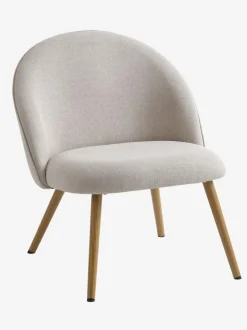 Lænestol THORUP beige stof/egefarve