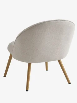 Lænestol THORUP beige stof/egefarve