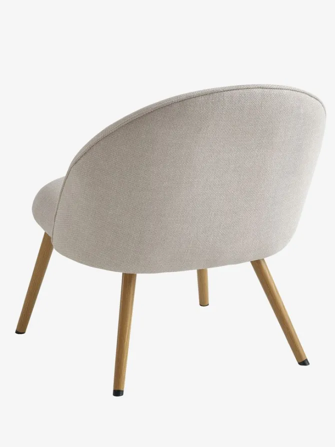 Lænestol THORUP beige stof/egefarve