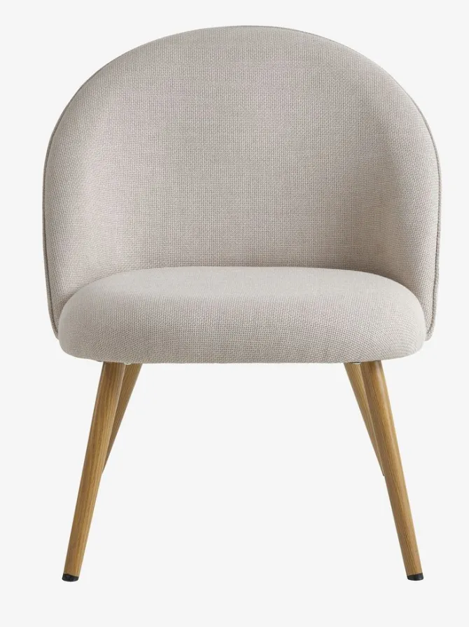 Lænestol THORUP beige stof/egefarve