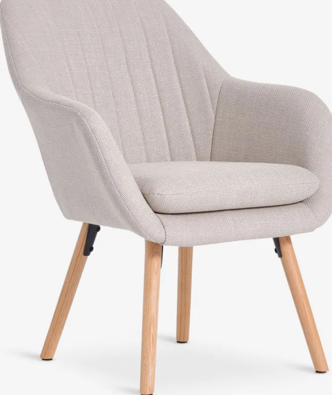 Lænestol UDSBJERG beige stof/eg
