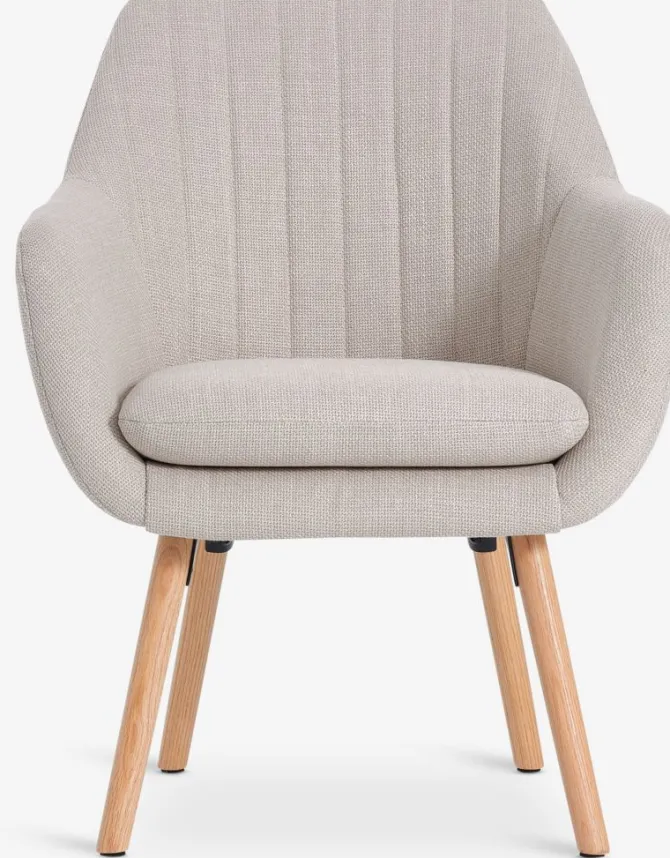 Lænestol UDSBJERG beige stof/eg