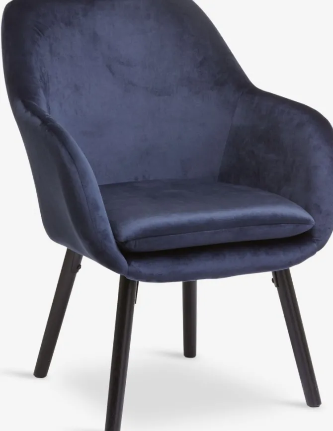 Lænestol UDSBJERG blå velour/sort