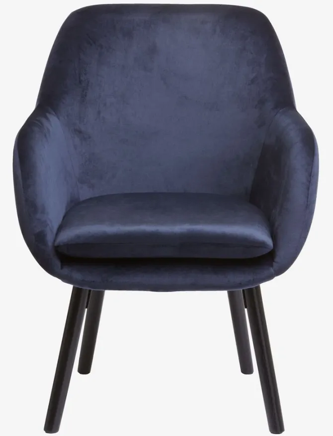 Lænestol UDSBJERG blå velour/sort
