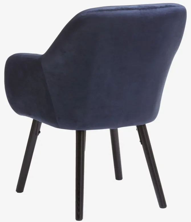 Lænestol UDSBJERG blå velour/sort