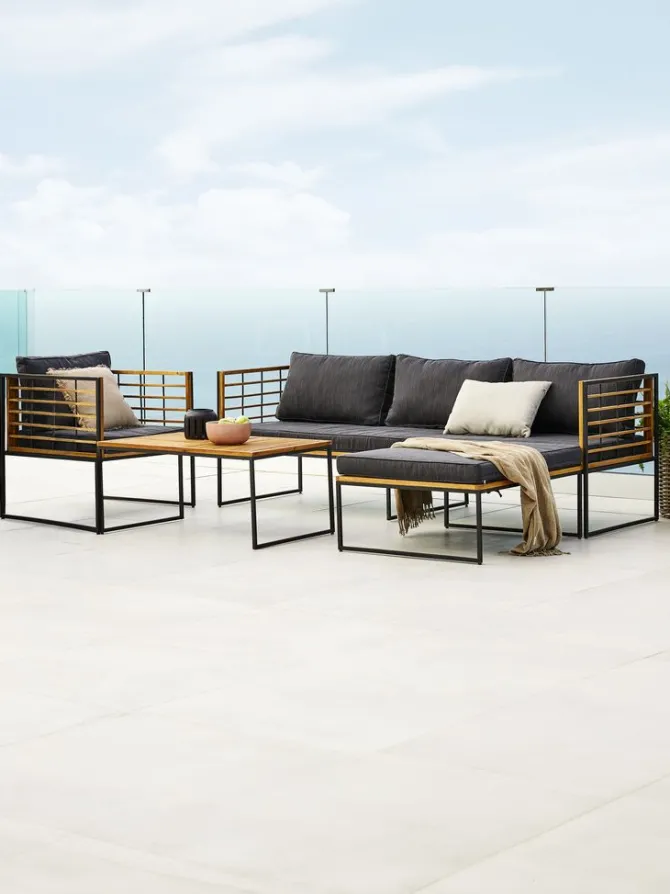Loungebord UGILT B60xL90xH43 hårdttræ