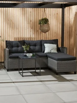 Loungesofa m/chaiselong MORA 3-pers. grå
