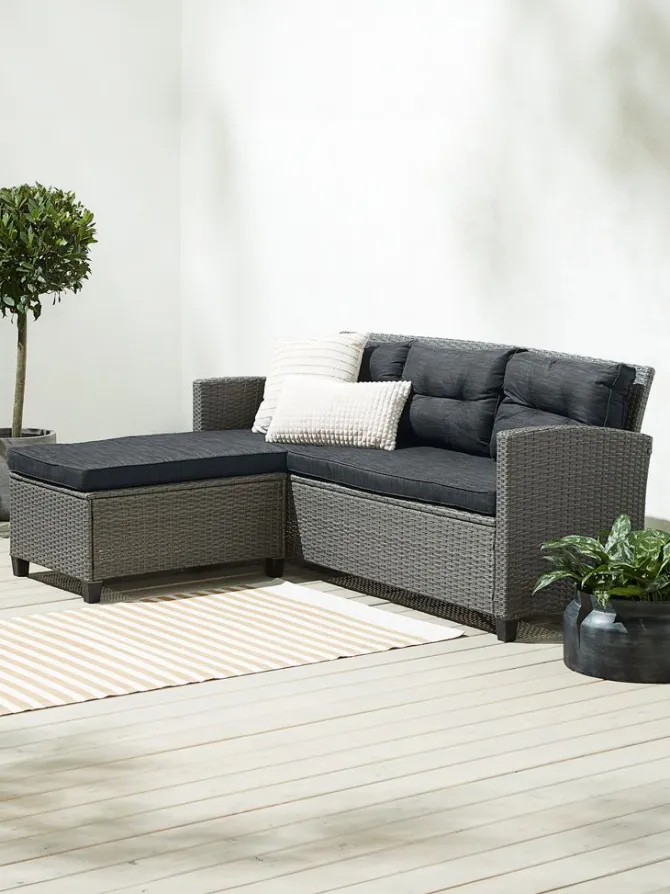 Loungesofa m/chaiselong MORA 3-pers. grå