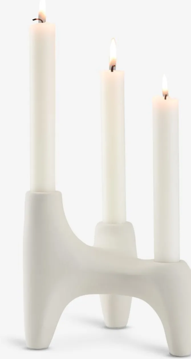 Lysestage VIGNIR B13xL16xH15cm råhvid