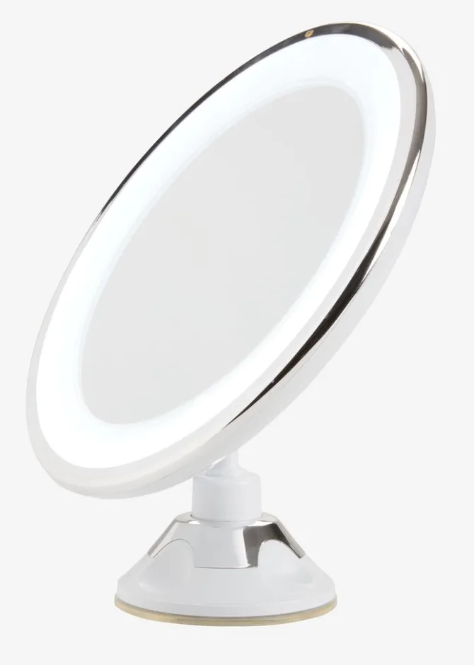 Makeupspejl VEDDIGE m/LED Ø20xH22cm hvid