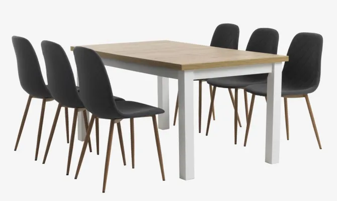MARKSKEL L150/193 bord + 4 JONSTRUP asfalt/eg