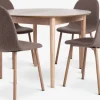MARSTRAND Ø110 bord eg + 4 EJSTRUP stole mørk sand/eg