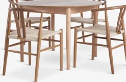 MARSTRAND Ø110 bord eg + 4 GUDERUP stole eg/natur