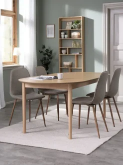 MARSTRAND L200 bord eg + 4 BISTRUP stole sand