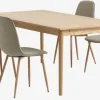 MARSTRUP L190/280 bord eg + 4 BISTRUP stole sand