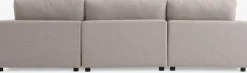 Modulsofa LUNDBY chaiselong sandfarvet stof