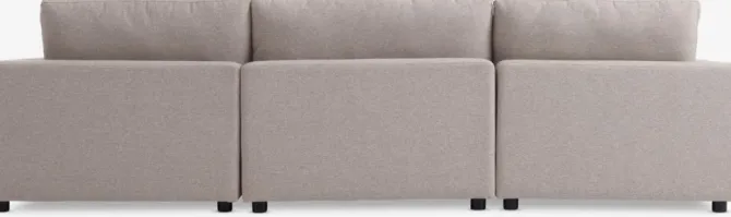 Modulsofa LUNDBY chaiselong sandfarvet stof