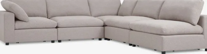 Modulsofa LUNDBY open-end sandfarvet stof