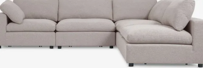 Modulsofa LUNDBY open-end sandfarvet stof