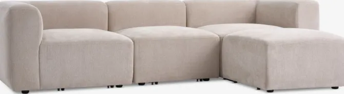 Modulsofa SKEJBY chaiselong sandfarvet stof