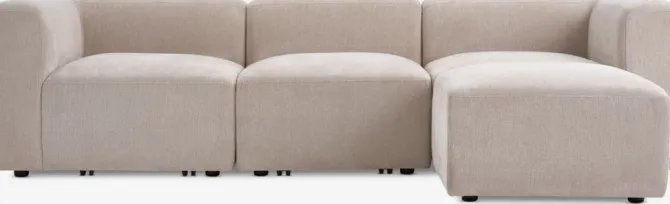Modulsofa SKEJBY chaiselong sandfarvet stof