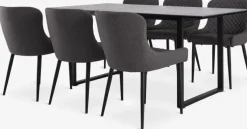 MOSELUND L180 bord keramik + 4 PEBRINGE grå/sort