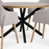NORTOFT Ø120 bord eg + 4 ADSLEV stole beige/eg