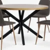 NORTOFT Ø120 bord eg + 4 BISTRUP stole olivengrøn/eg