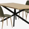 NORTOFT L200 bord eg + 4 BISTRUP stole olivengrøn