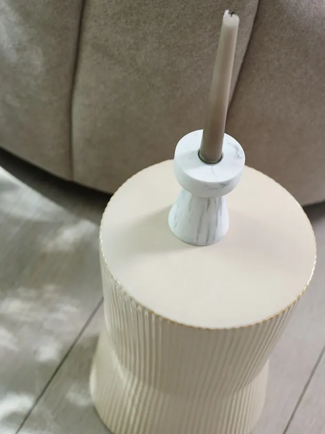 Piedestal SIGMUND Ø23xH30cm creme