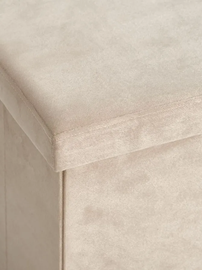 Puf AUNING 76x38 m/opbevaringsplads mørk sand velour