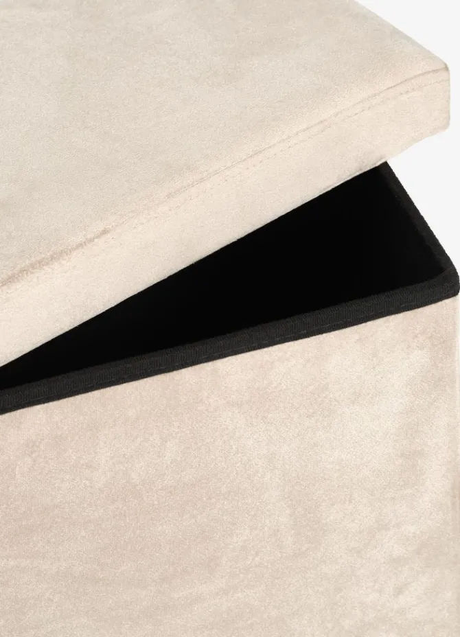 Puf AUNING 76x38 m/opbevaringsplads mørk sand velour