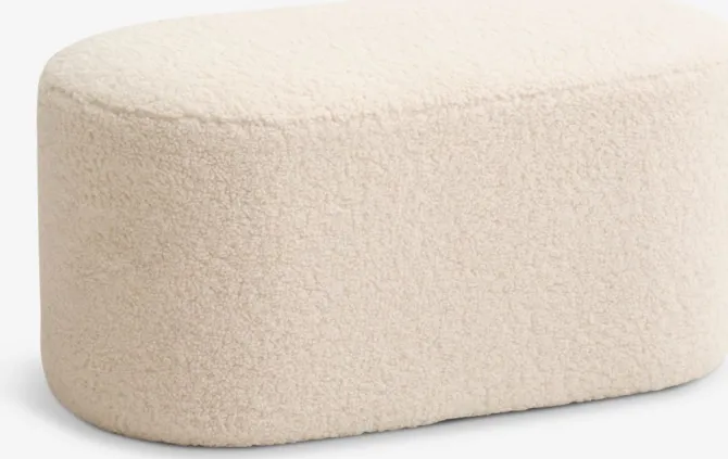 Puf OREBO 84x45 råhvid teddy