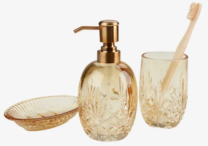 Sæbedispenser EDSVALLA genanvendt glas gul