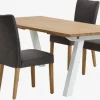 SKAGEN L200 bord eg + 4 NORDRUP stole grå
