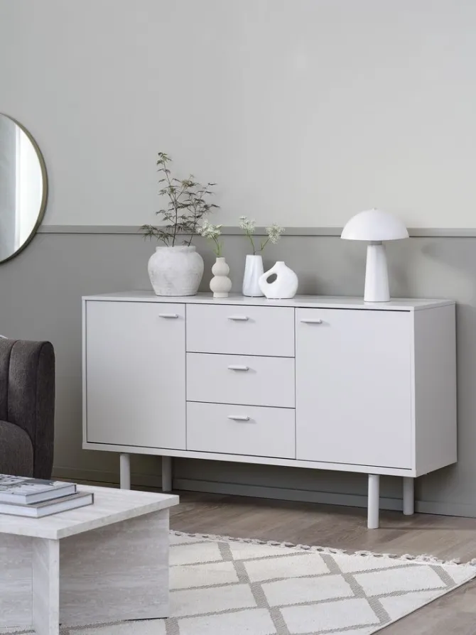 Skænk BELLELUND 2 låger 3 skuffer beige