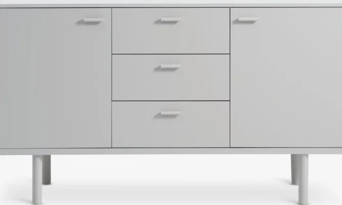 Skænk BELLELUND 2 låger 3 skuffer beige