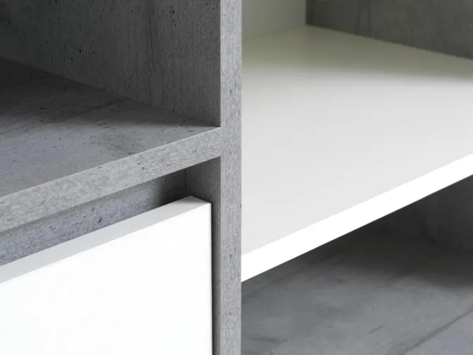 Skænk BILLUND 1 låge hvid/beton