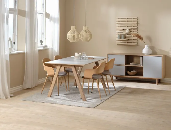 Skænk EGEBJERG 2 skuffer/1 låge grå/eg