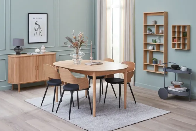 Skænk LYNGVIG 120 cm 2 jalousilåger eg natur