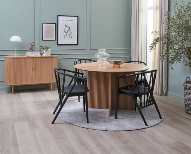 Skænk LYNGVIG 120 cm 2 jalousilåger eg natur