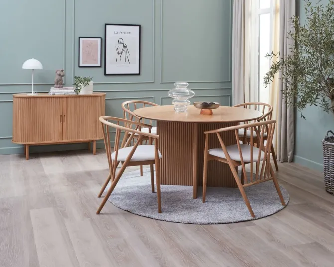 Skænk LYNGVIG 120 cm 2 jalousilåger eg natur