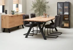 Skænk SANDBY 2 låger + 3 skuffer eg natur/sort