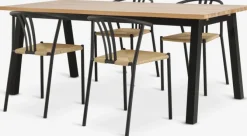 SKOVLUNDE L200 bord eg natur + 4 JYDERUP sort/natur