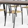 SKOVLUNDE L200 bord mørk eg + 4 JYDERUP sort/natur