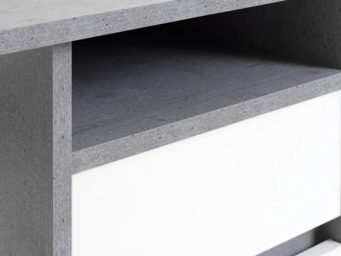 Skrivebord BILLUND 54x120 beton/hvid