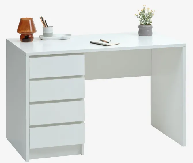 Skrivebord LIMFJORDEN 60x120 4 skuffer hvid