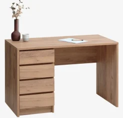 Skrivebord LIMFJORDEN 60x120 4 skuffer eg naturfarve