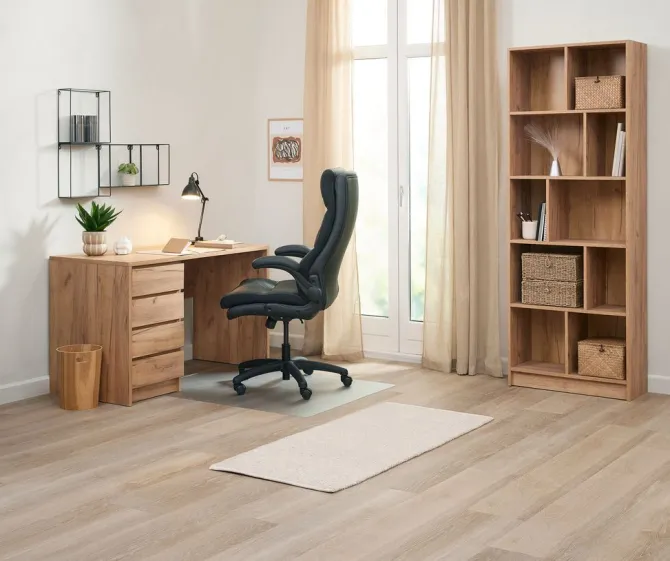 Skrivebord LIMFJORDEN 60x120 4 skuffer eg naturfarve